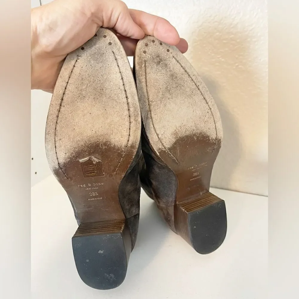 Rag & Bone Wesley Gray Suede Ankle Boots Size 38.5